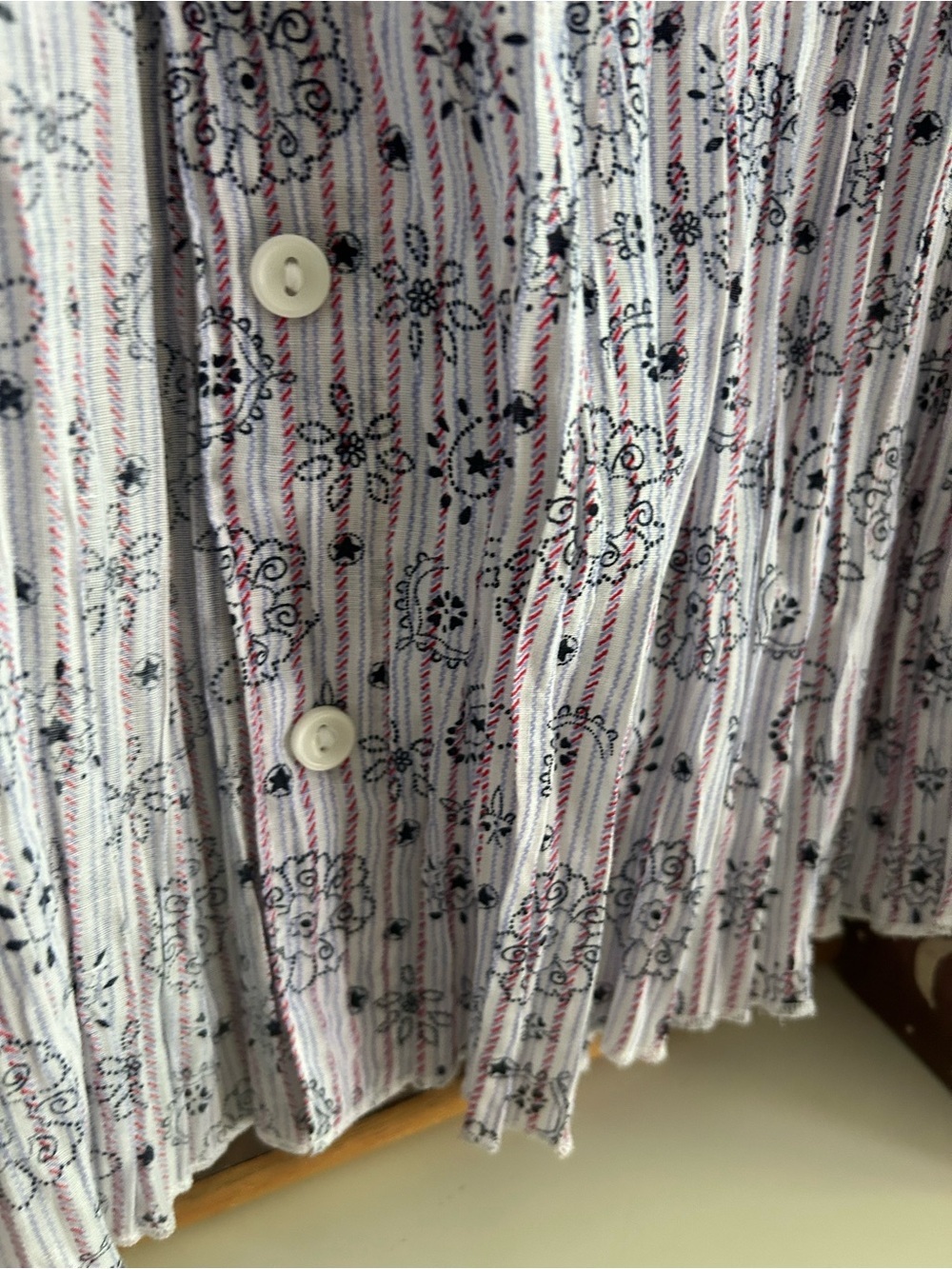 Christopher & Banks Floral Stripe Button-Up Shirt Women’s Medium Lavender